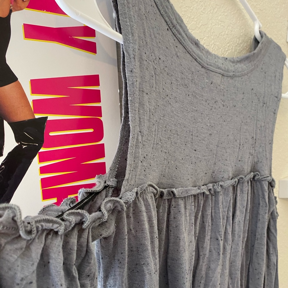 Gray, open shoulder, long sleeve shirt - Picture 5 of 5